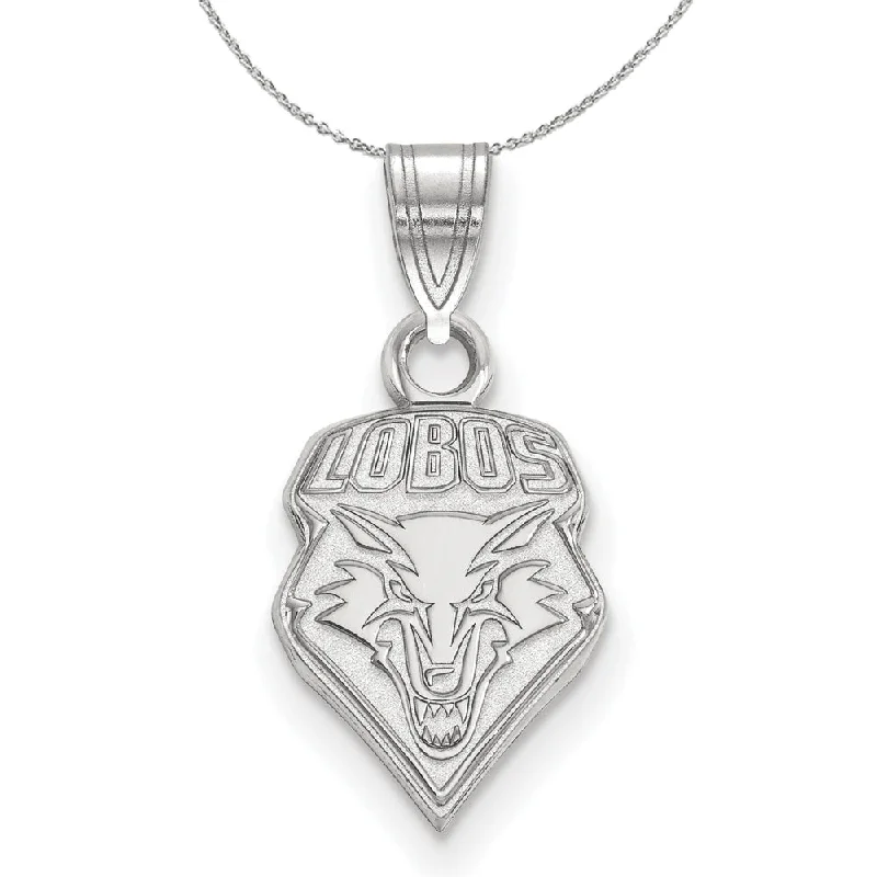 Sterling Silver U. of New Mexico Small Lobo Pendant Necklace