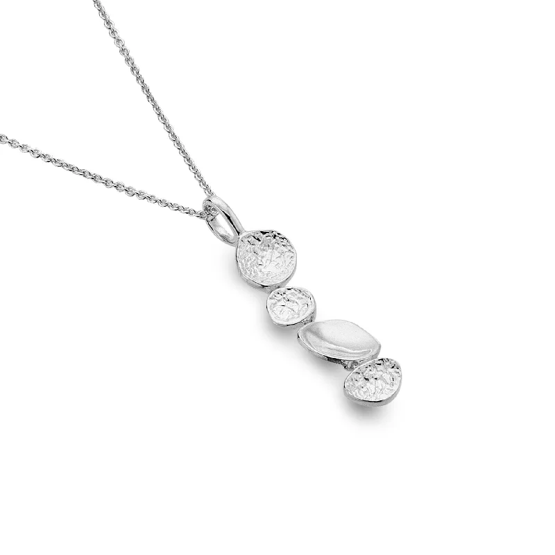 Infinity chain necklace-Sterling Silver Coastal Pebbles Pendant Necklace