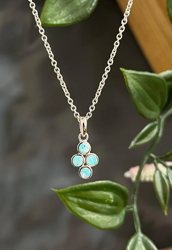 Starburst necklace-Unique & Co Sterling Silver Turquoise Pendant Necklace