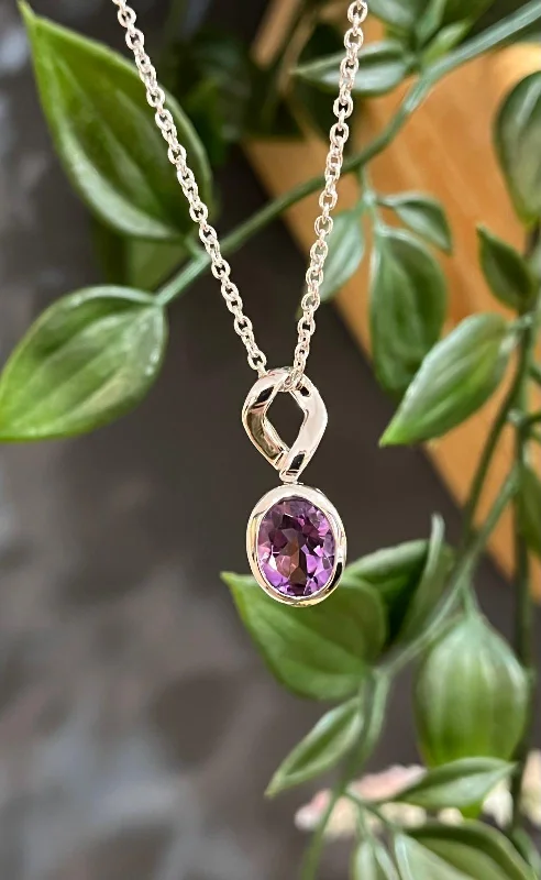 Smooth finish necklace-Unique & Co Yellow Gold Vermeil Amethyst Pendant Necklace