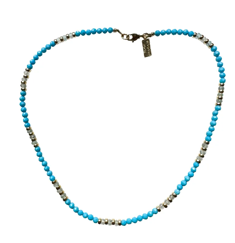 Delicate filigree necklace-Yaron Morhaim Gold Turquoise Necklace