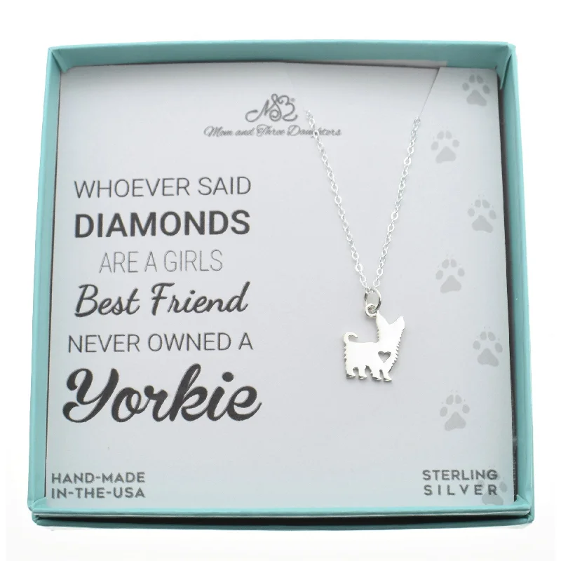 Yorkshire Terrier Necklace in Sterling Silver