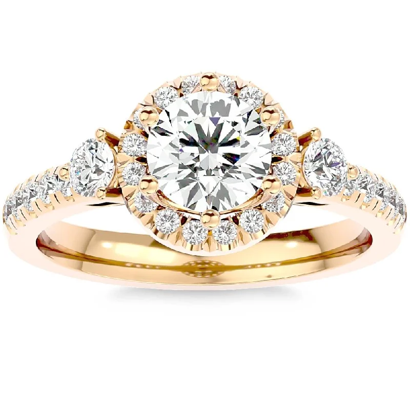 Trillion cut ring-1 1/2Ct Moissanite & Diamond Engagement Ring in White, Yellow, or Rose Gold