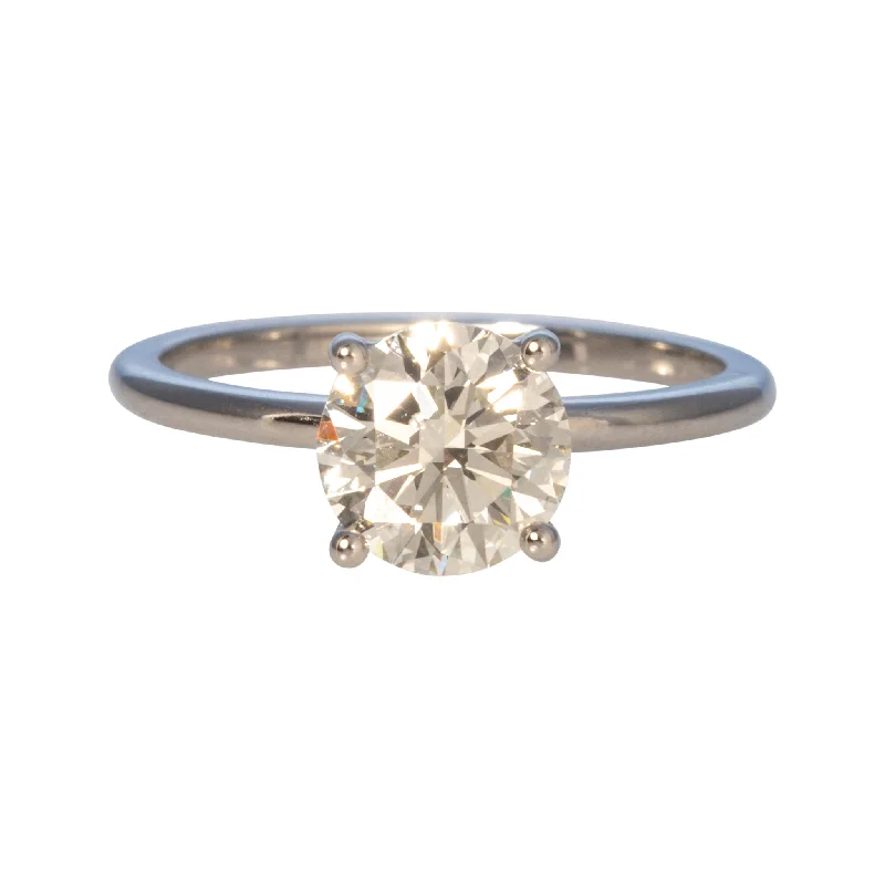 Wide-set ring-1.5ct I SI1 Round Brilliant Diamond Solitaire 14K White Gold Engagement Ring