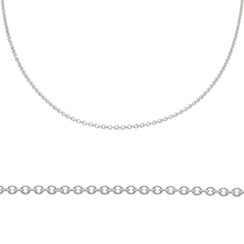 Scalloped edge necklace-Sterling Silver Cable Chain