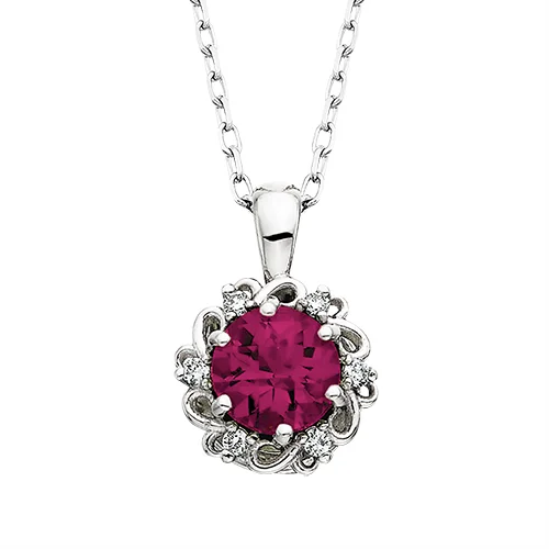 Satin gold necklace-10 Karat Rhodolite Birthstone Pendant Necklace