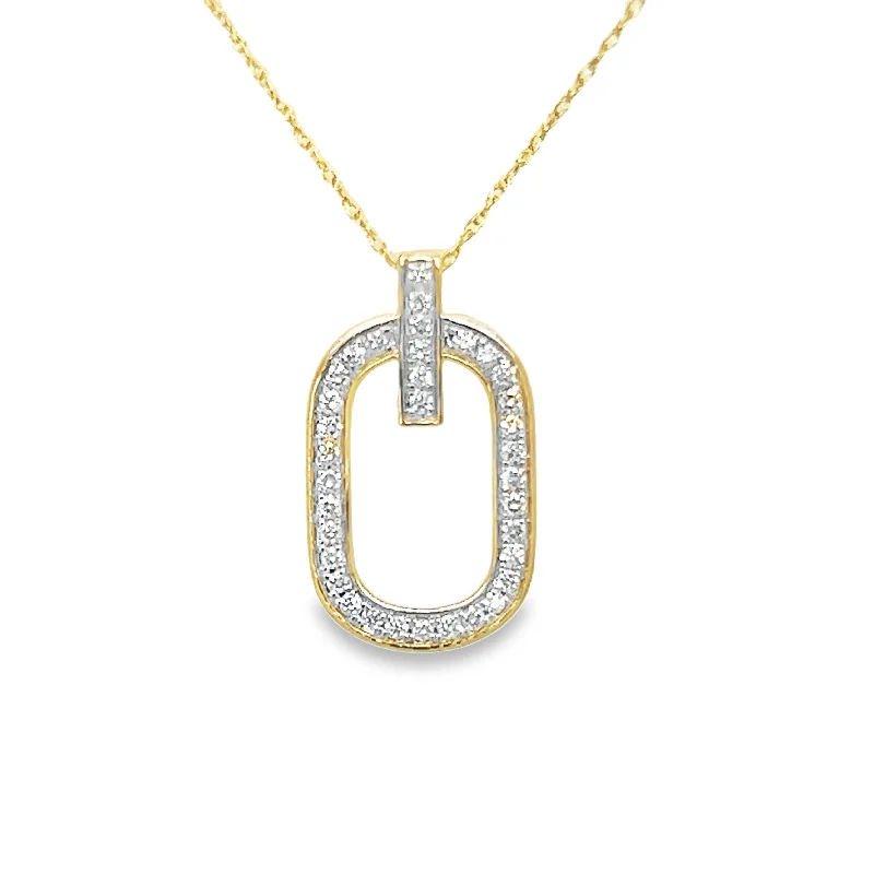 Wide-set necklace-14K Yellow Gold Diamond Pendant  - .55ctw