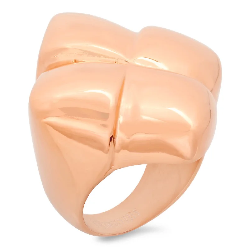 Hexagonal gem ring-18K Rose Gold Plated Ring