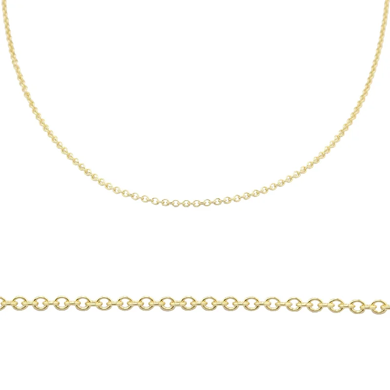 Retro emerald necklace-18K Yellow Gold Cable Chain