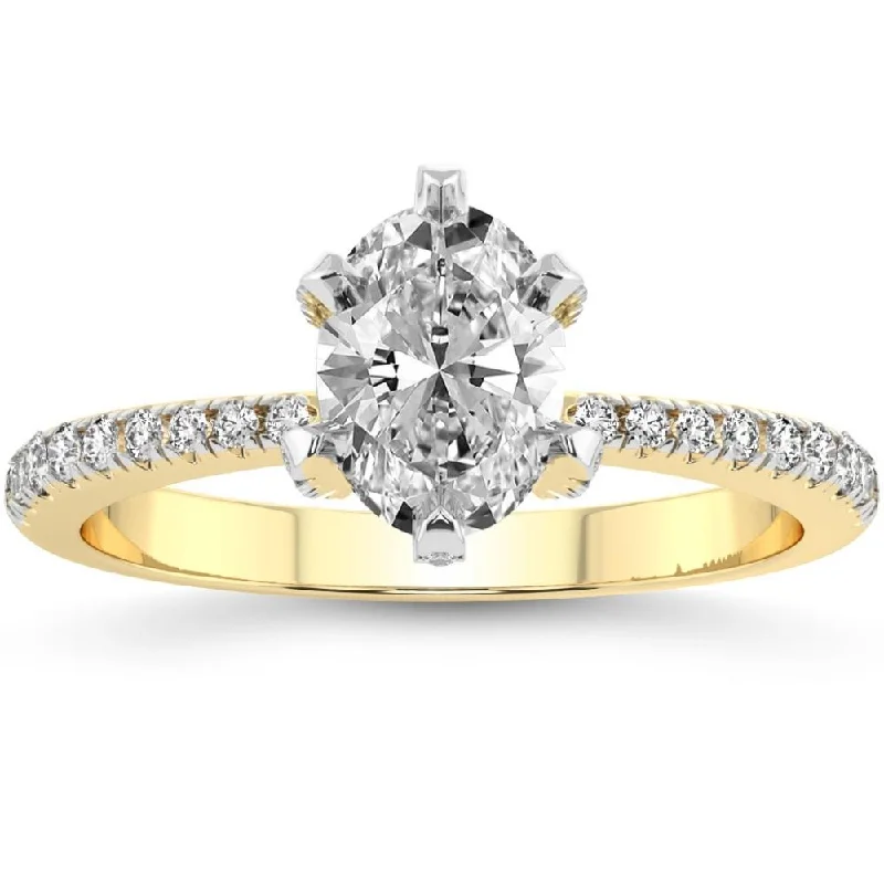 Polka dot ring-2 1/2Ct Oval Diamond Lab Grown Engagement Ring in White, Yellow or Rose Gold