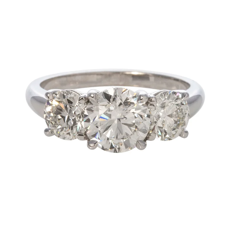 Radiant cut ring-2.90ctw Round Brilliant Diamond Three-Stone Engagement Ring