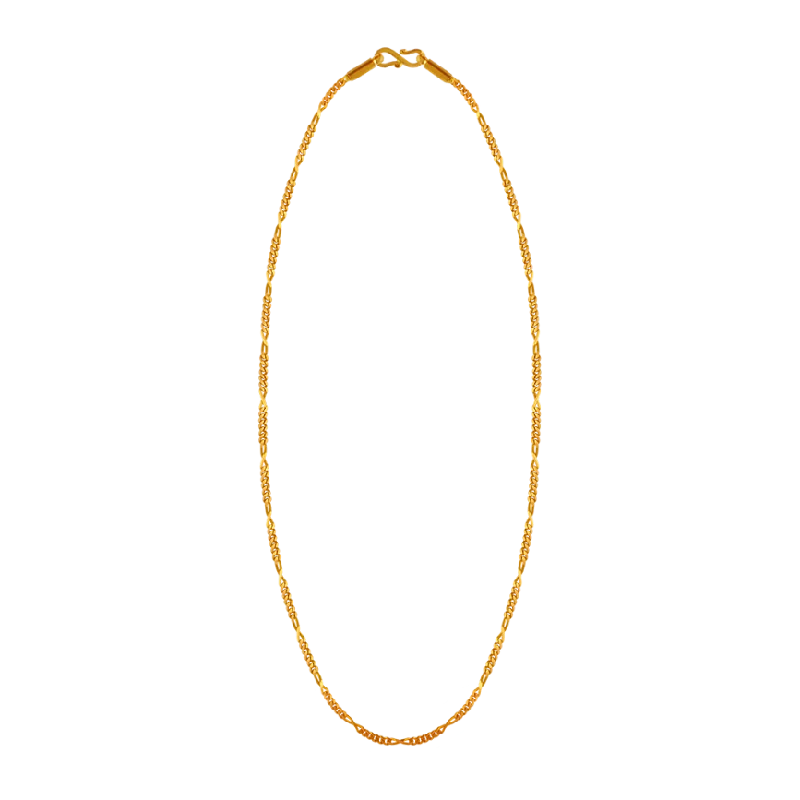 Linked charm necklace-22k Sleek And Twisted Design Gold Chain For Women