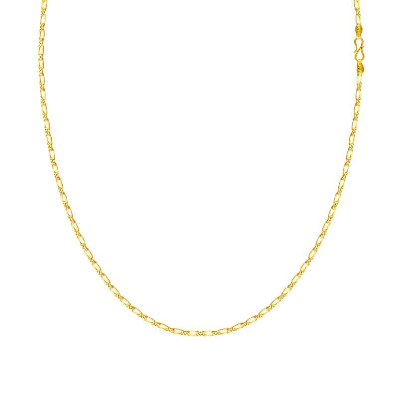 Organic shape necklace-22KT (916) Yellow Gold Chain For Women