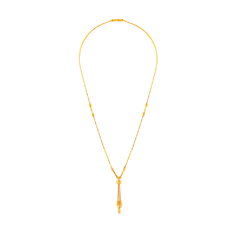 Sapphire drop necklace-22KT (916) Yellow Gold Chain Pendant For Women