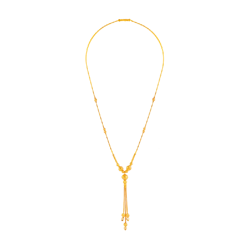 Simple topaz necklace-22KT (916) Yellow Gold Chain Pendant For Women