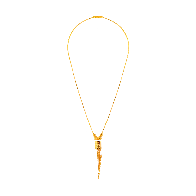 Linked hearts necklace-22KT (916) Yellow Gold Chain Pendant For Women