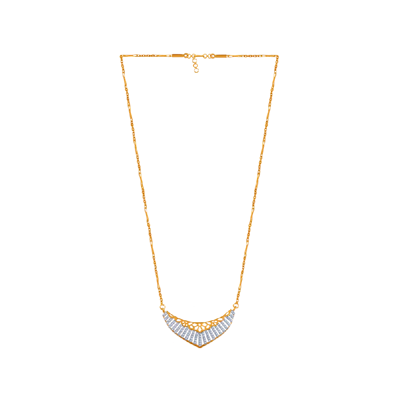 Modern minimalist necklace-22KT (916) Yellow Gold  Chain Pendant For Women