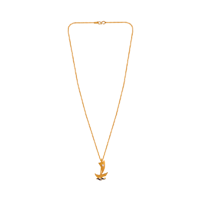 Hinged design necklace-22KT (916) Yellow Gold  Chain Pendant For Women