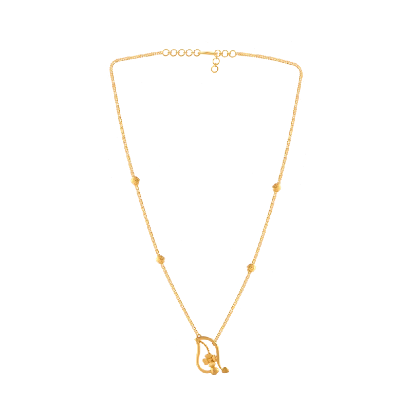 Sleek platinum necklace-22KT (916) Yellow Gold  Chain Pendant For Women