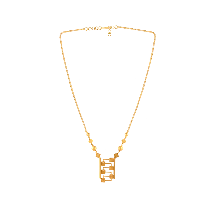 Interlocked necklace-22KT (916) Yellow Gold  Chain Pendant For Women