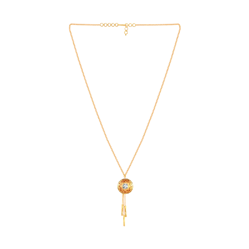 Polka dot necklace-22KT (916) Yellow Gold  Chain Pendant For Women