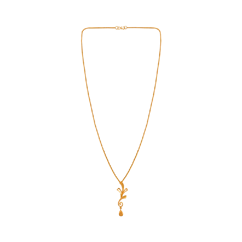 Statement onyx necklace-22KT (916) Yellow Gold  Chain Pendant For Women