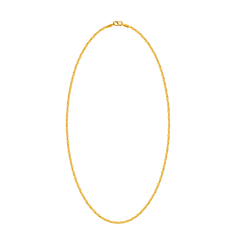 Adjustable gem necklace-22KT Yellow Gold Chain For Women