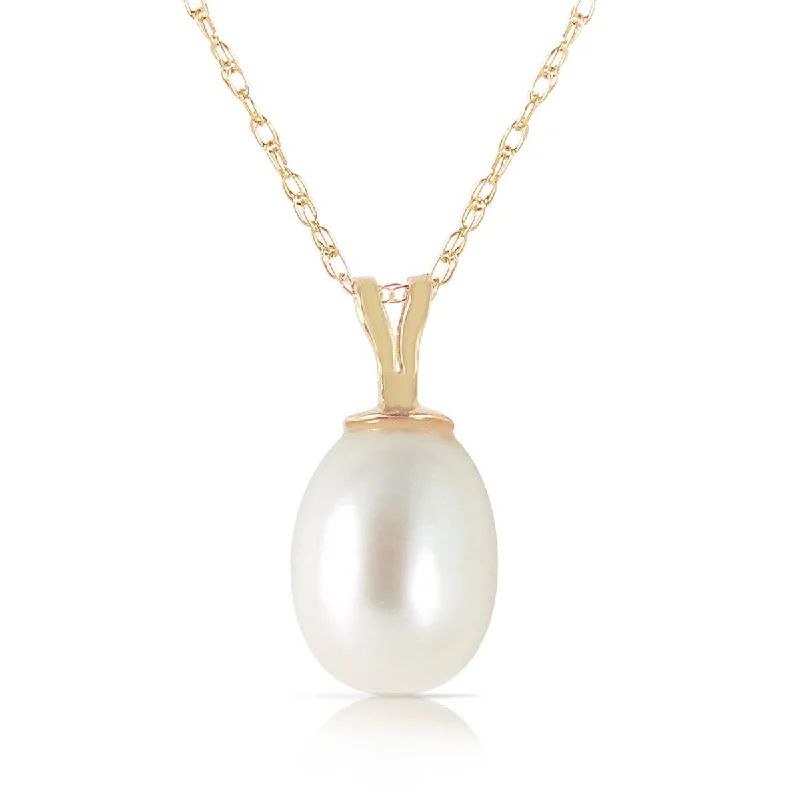 Floating diamond necklace-4 Carat 14K Solid Yellow Gold Hope On A Chain Pearl Necklace