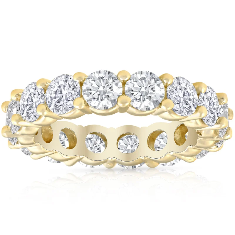 Braided band ring-4Ct Diamond Eternity Wedding Ring Lab Grown Diamond 14k Yellow Gold