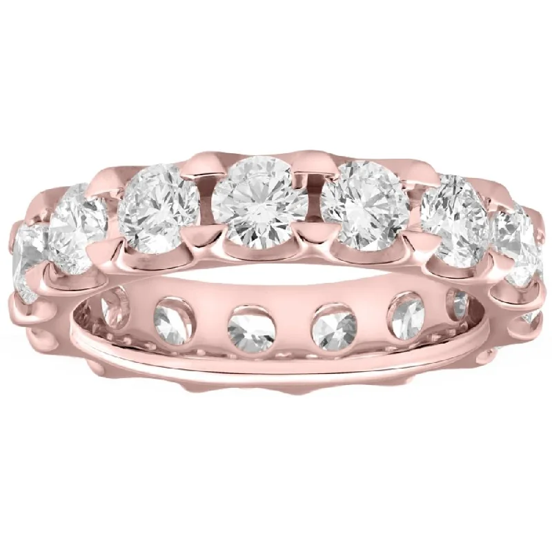 Arrow motif ring-5Ct Diamond Eternity Ring in 10k Rose Gold Lab Grown