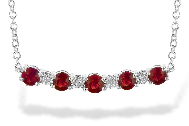 Wire-twist necklace-Allison Kaufman Ruby and Diamond Bar Necklace