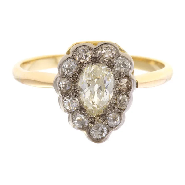 Simple topaz ring-Edwardian Diamond Heart Ring