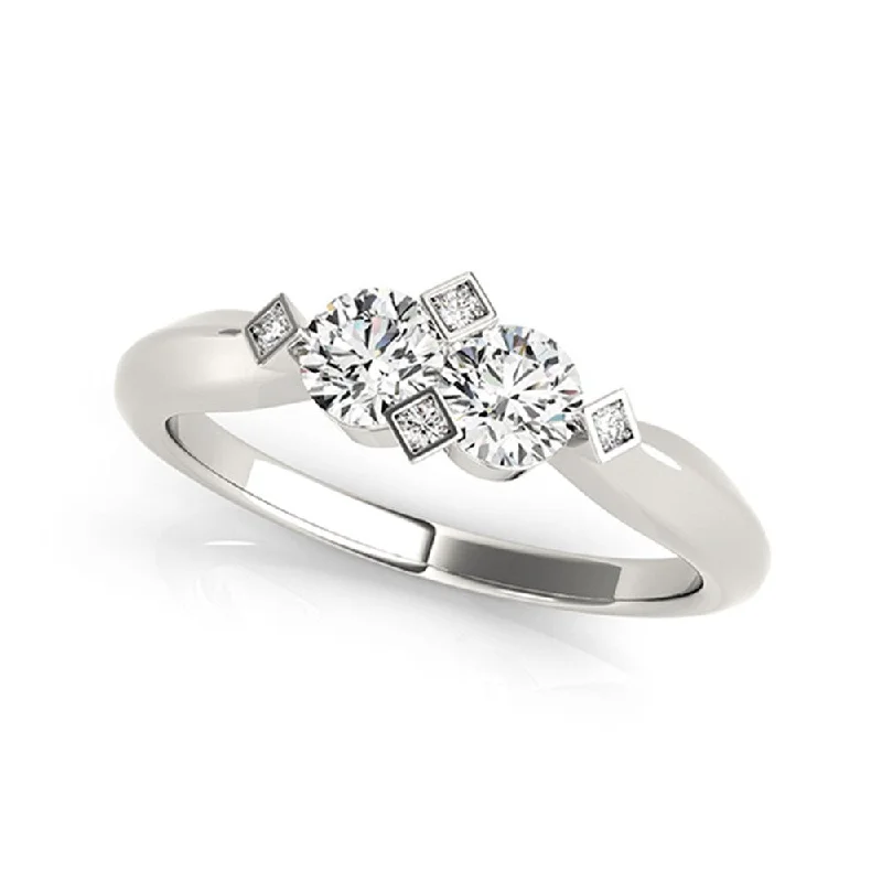 Arrow motif ring-Auriya Modern 1/4ct TDW Round 2-Stone Diamond Engagement Ring 14k White Gold (H-I, SI1-SI2)