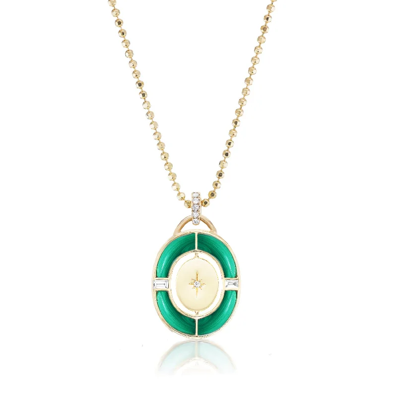 Statement turquoise necklace-Capri Inlay Necklace - Engravable