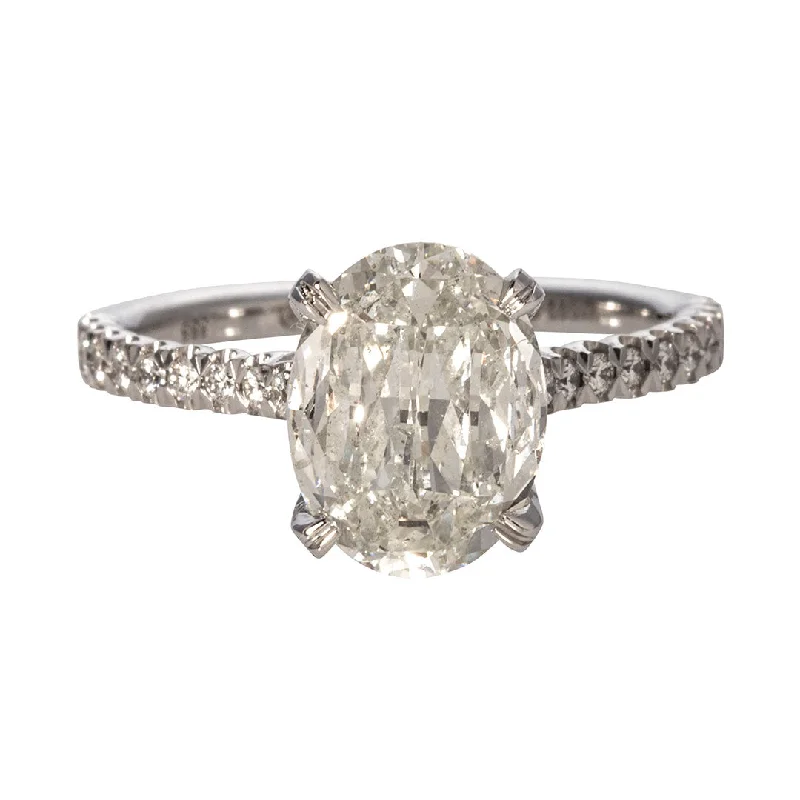 Pear-shaped ring-2ct L’Amour Crisscut Oval & .31ct Pavé Diamond Engagement Ring