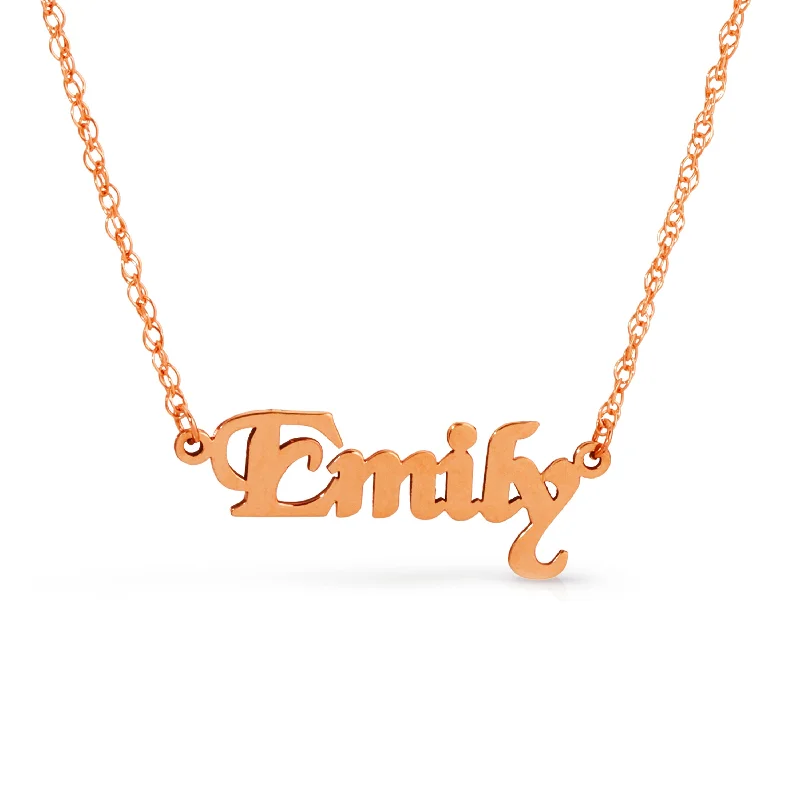 Crescent moon necklace-Copy of Customized name Necklace in 14k Solid Gold Plate -18 inch rope chain 1.15mm