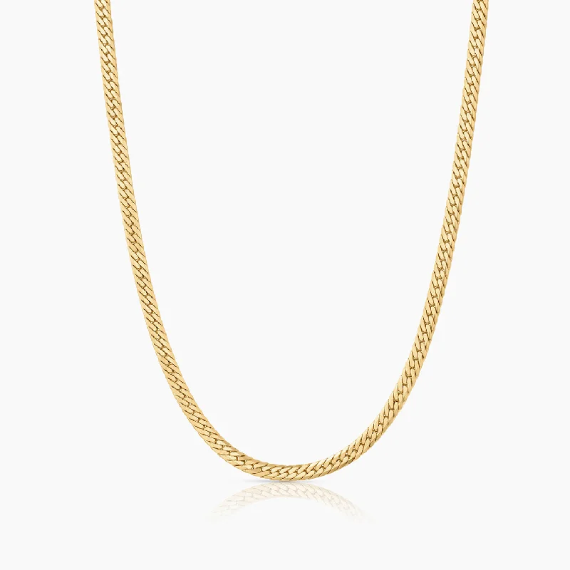 Textured edge necklace-Dani Herringbone Necklace