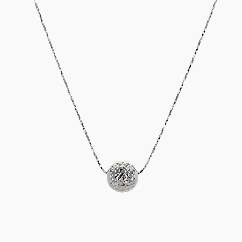 Wing-shaped necklace-Diamond-Cut Single Ball Necklace