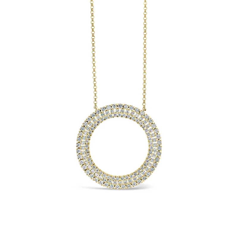 Crescent moon necklace-Diamond Open Circle Pendant Necklace