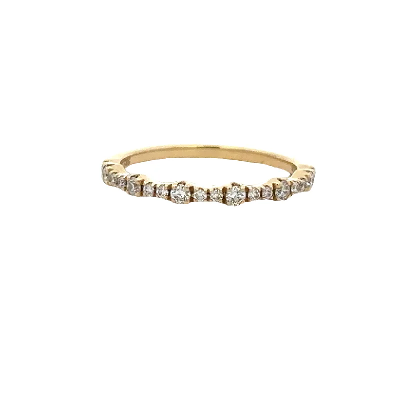 Puzzle design ring-Diamond Wedding Band in Yellow Gold