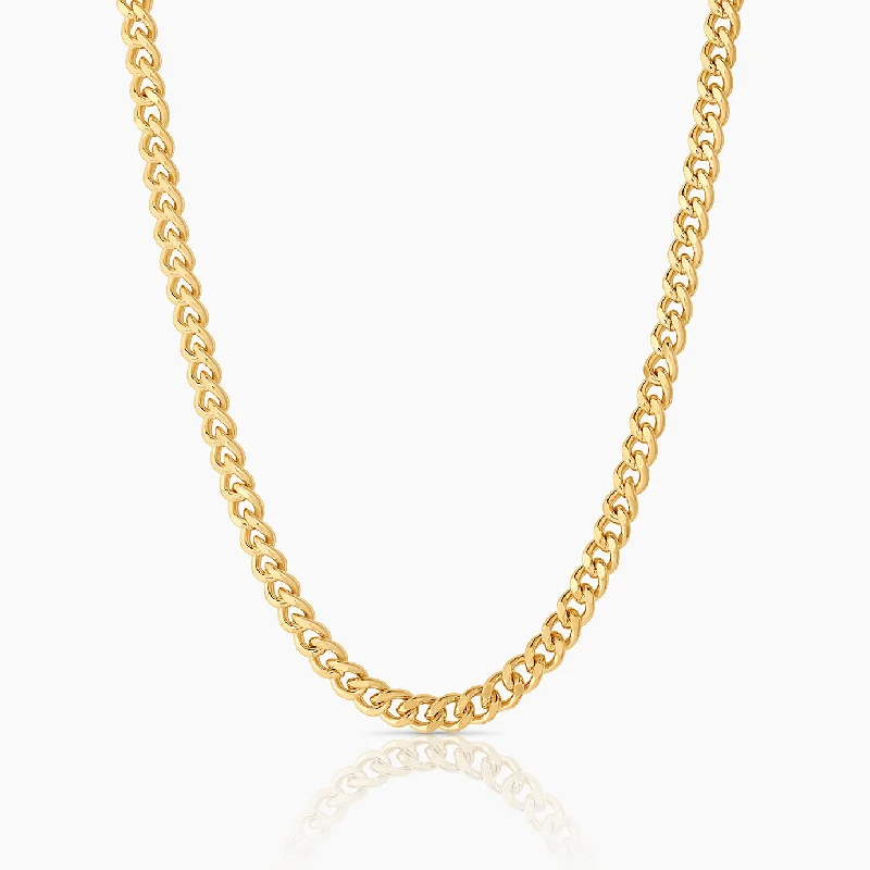 Braided chain necklace-Drew Curb Necklace