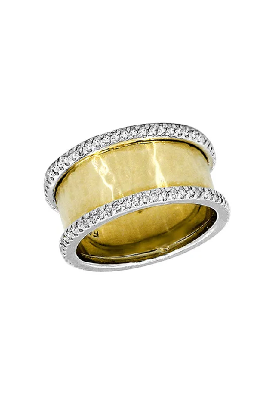 Organic gem ring-D'Oro 14K Yellow and White Gold Diamond Ring, 0.36 TCW