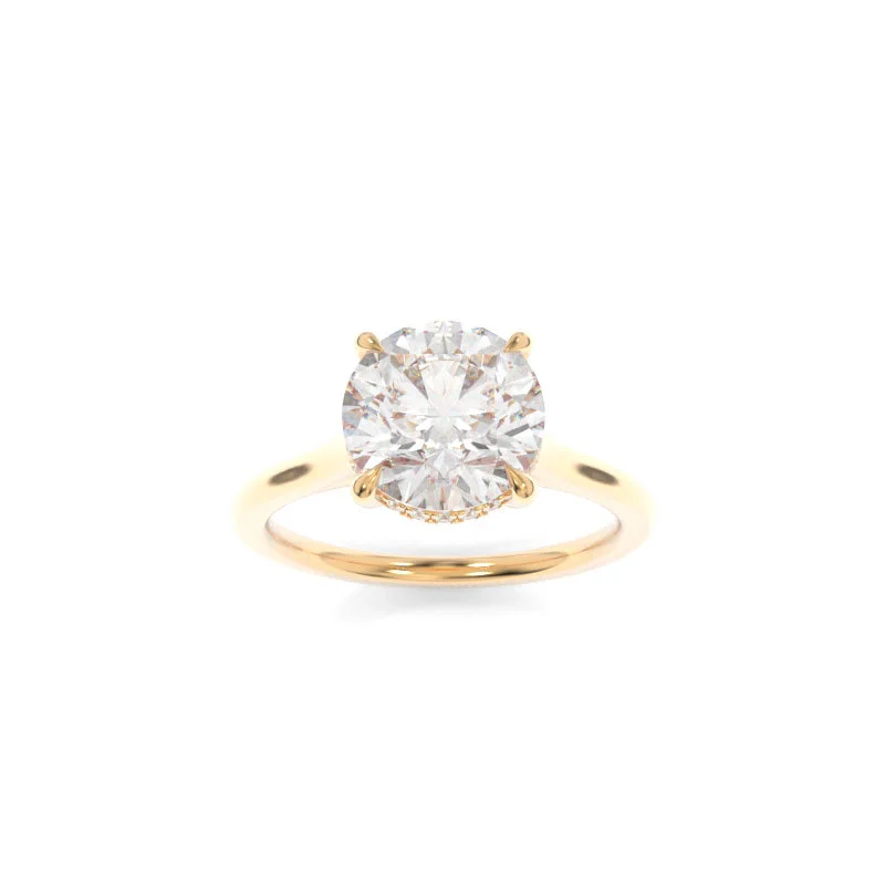 Floating diamond ring-Elle Solitaire Round