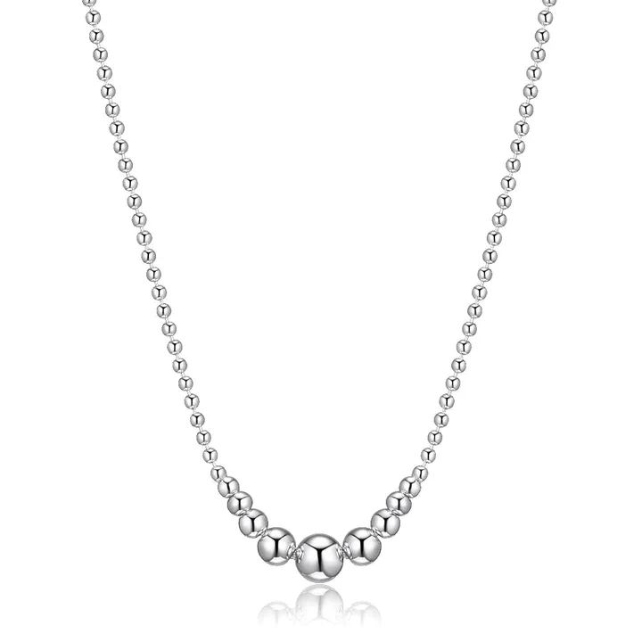 Dotted chain necklace-Elle Sterling Silver Graduated Bead Necklace