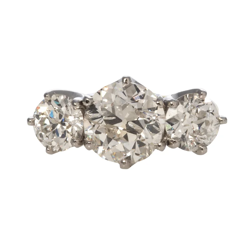 Multi-stone ring-Estate 5.43ctw Old European Brilliant Diamond Three-Stone Ring