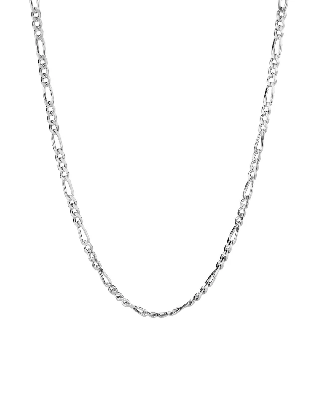 Raised gem necklace-Figaro Chain