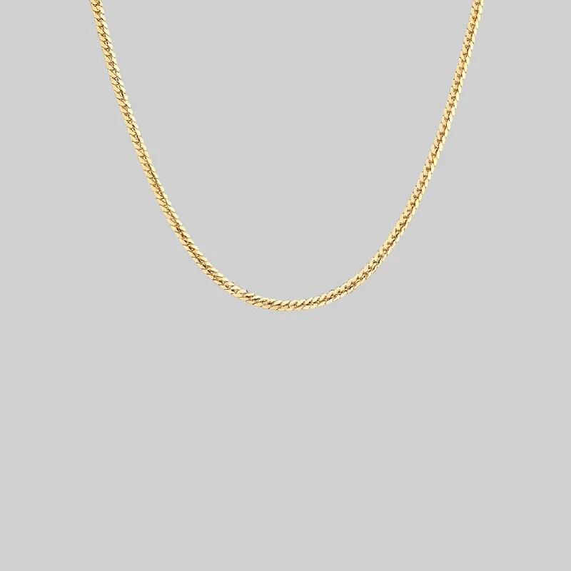 Open-heart necklace-Fine Snake Chain Collar - Gold