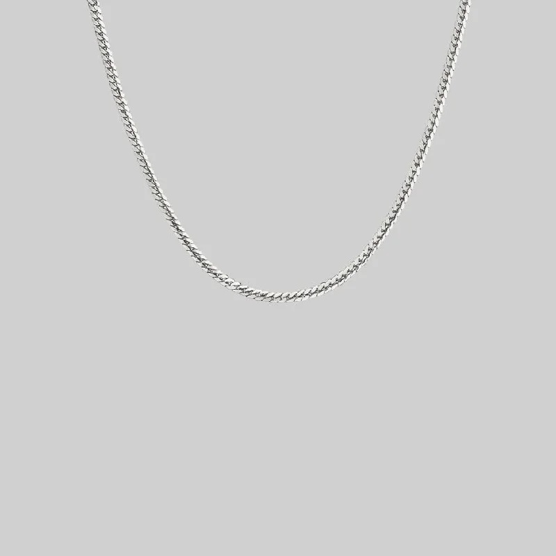 Two-stone necklace-Fine Snake Chain Collar - Silver