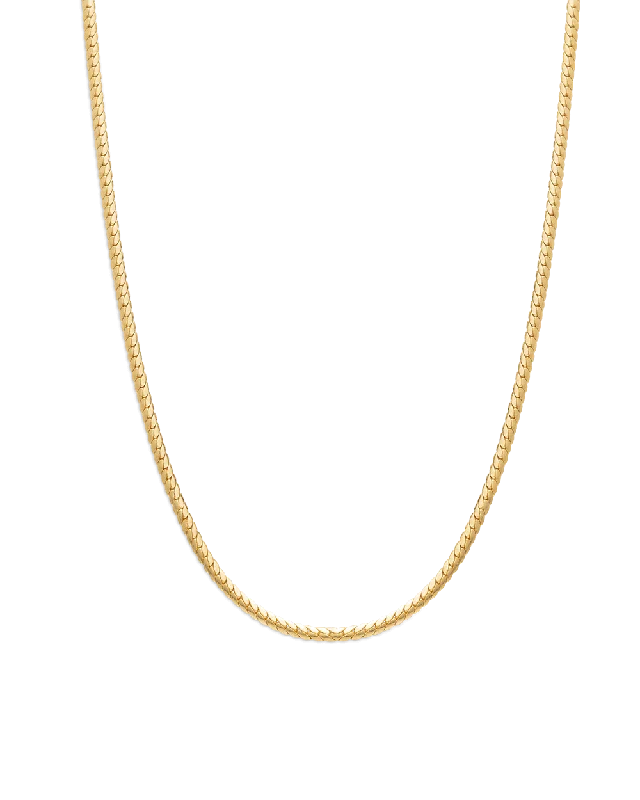 Classic lariat necklace-FOLD CHAIN NECKLACE (18K GOLD PLATED)