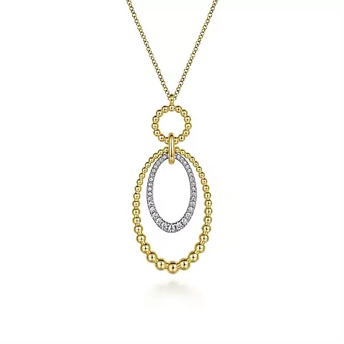 Rough diamond necklace-Gabriel & Co. Diamond Oval Pendant Necklace